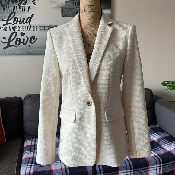 Ann Taylor Jackets & Blazers - Ann Taylor Hutton tweed winter white blazer Size 0